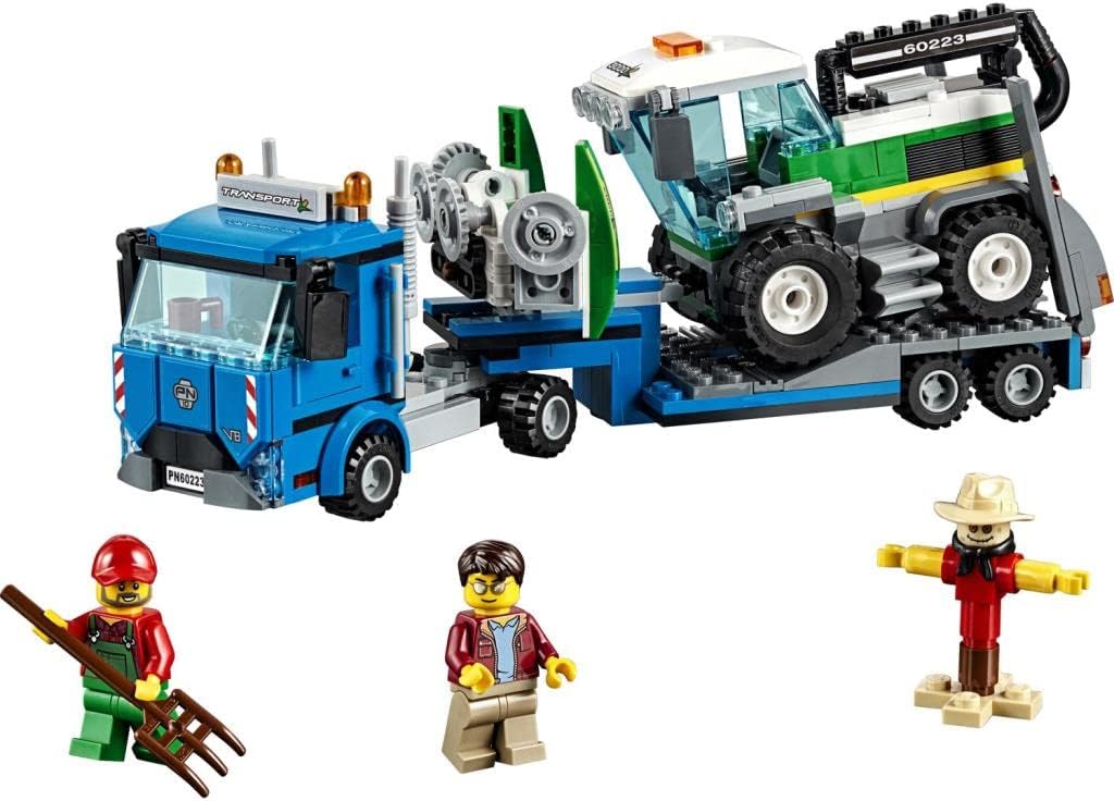 City Great Vehicles Harvester Transport Construction Set, Toy Truck & Minifigures, Farm Toys for Kids