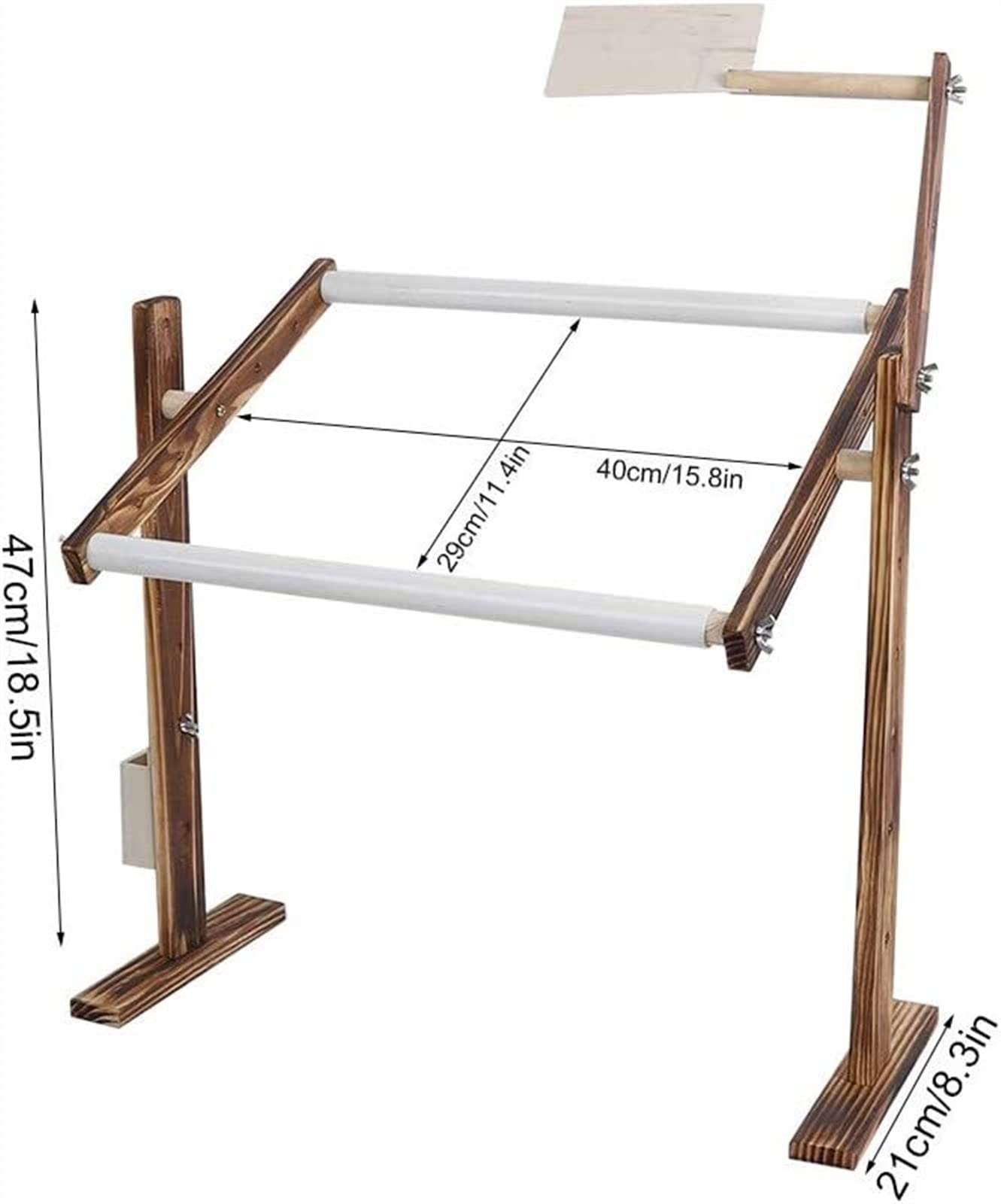 Rama do haftu krzyżykowego, stojak na ramę do haftu krzyżykowego, stojak na hafty, typ stojący 360°, regulowany stojak na hafty, regulowana wysokość, drewniany stojak na ramę, materiały do szycia