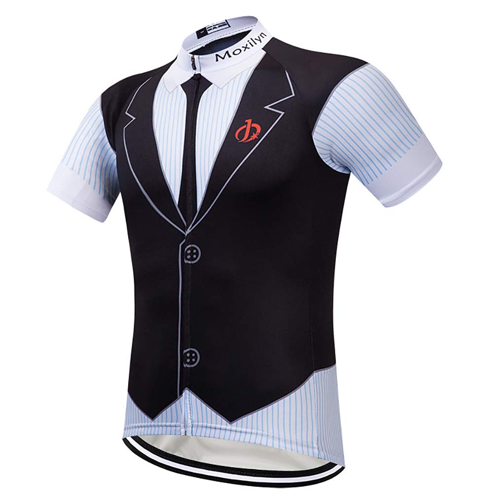 Moxilyn Maillots de cyclisme pour hommes,T-shirt court,Maillots de Cyclisme Skinsuit,Vêtements de Cyclisme,Chemise VTT/VTT,Respirant et Absorbant De Sueur,Séchage Rapide