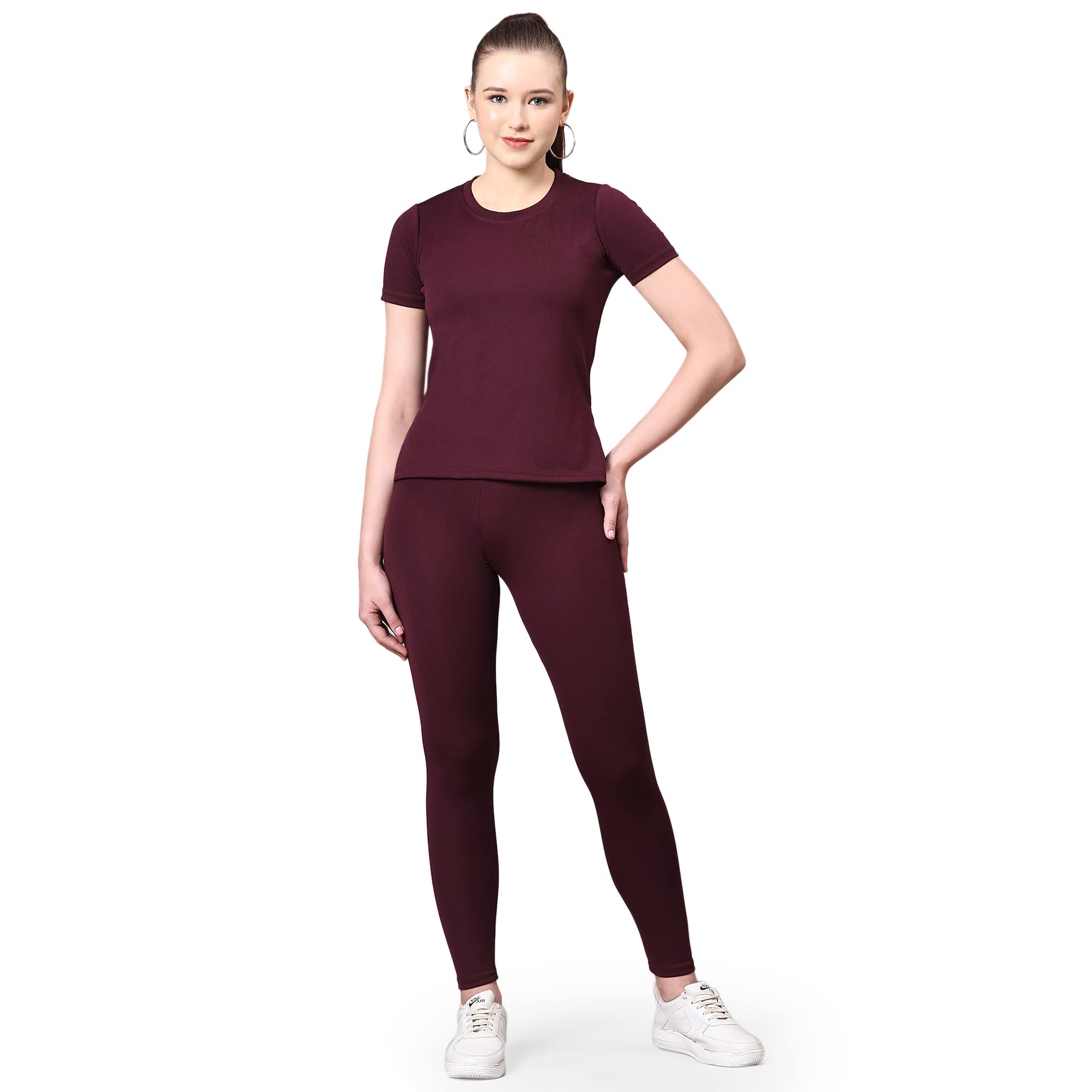 Women's Active Wear Track Suit Set - Sportswear Top & Bottom Set for Women Western for Fitness & Workout Tshirt for Women-image-48
