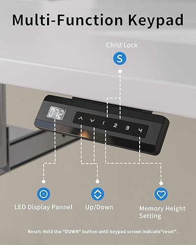 Miniatura 16 de FEZIBO Escritorio de pie con bandeja para teclado, altura ajustable de 40 x 24 pulgadas, con ajustes preestablecidos de memoria para oficina en