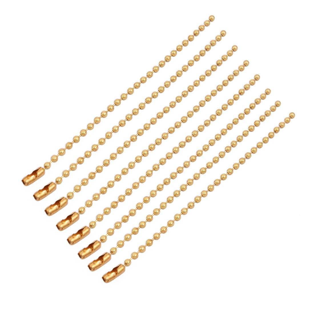 Aexit 8pcs 2.4mm Lighting fixtures and controls Dia Copper Beaded Connector Ball Key Chain Gold Tone 10cm Length