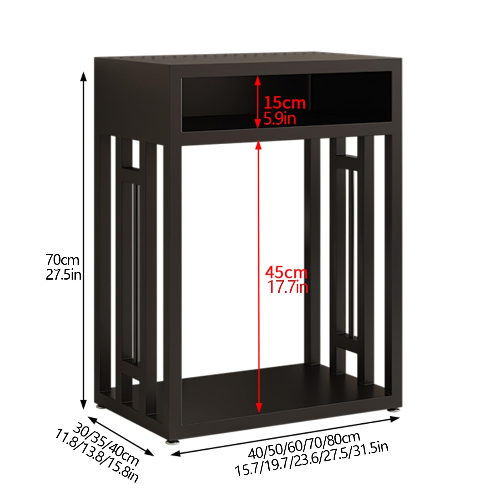 Supporto per acquario in metallo con telaio in acciaio al carbonio e design di stoccaggio, vernice da forno ad alta temperatura, adatto per casa e ufficio