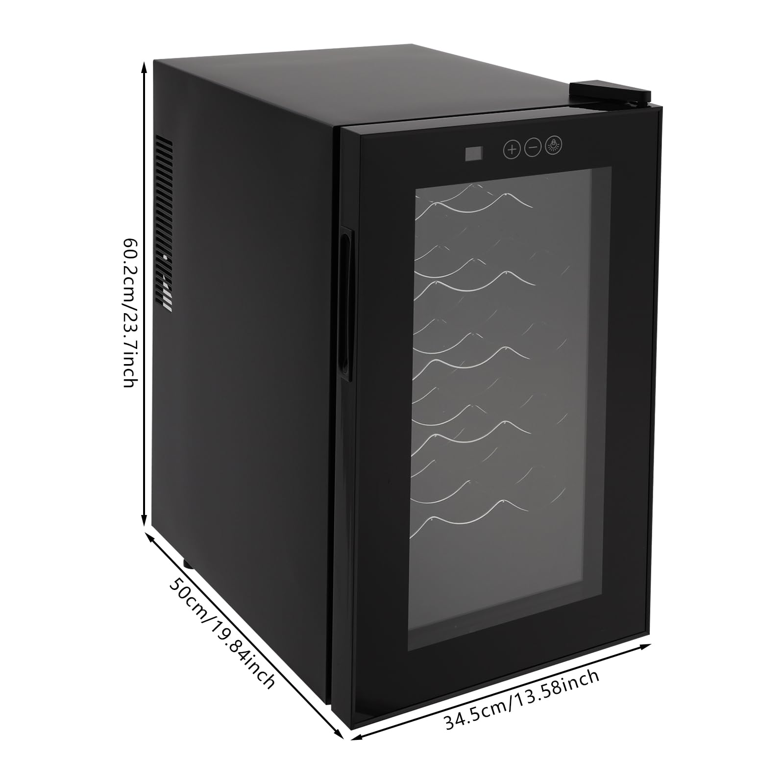 Weinkühlschrank mit Glastür 18 Flaschen 46 Liter 12–18°C LED-Beleuchtung leise
