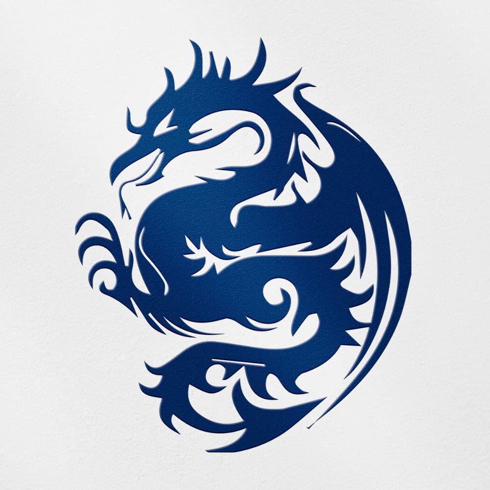 Transparent Decal Stickers of Dragon Silhouette 5 (Navy Blue) Premium Waterproof Vinyl Decal Stickers for Laptop Phone Accessory Helmet Car Window Mug Tuber Cup Door Wall Decora ANDstic085225AB040522
