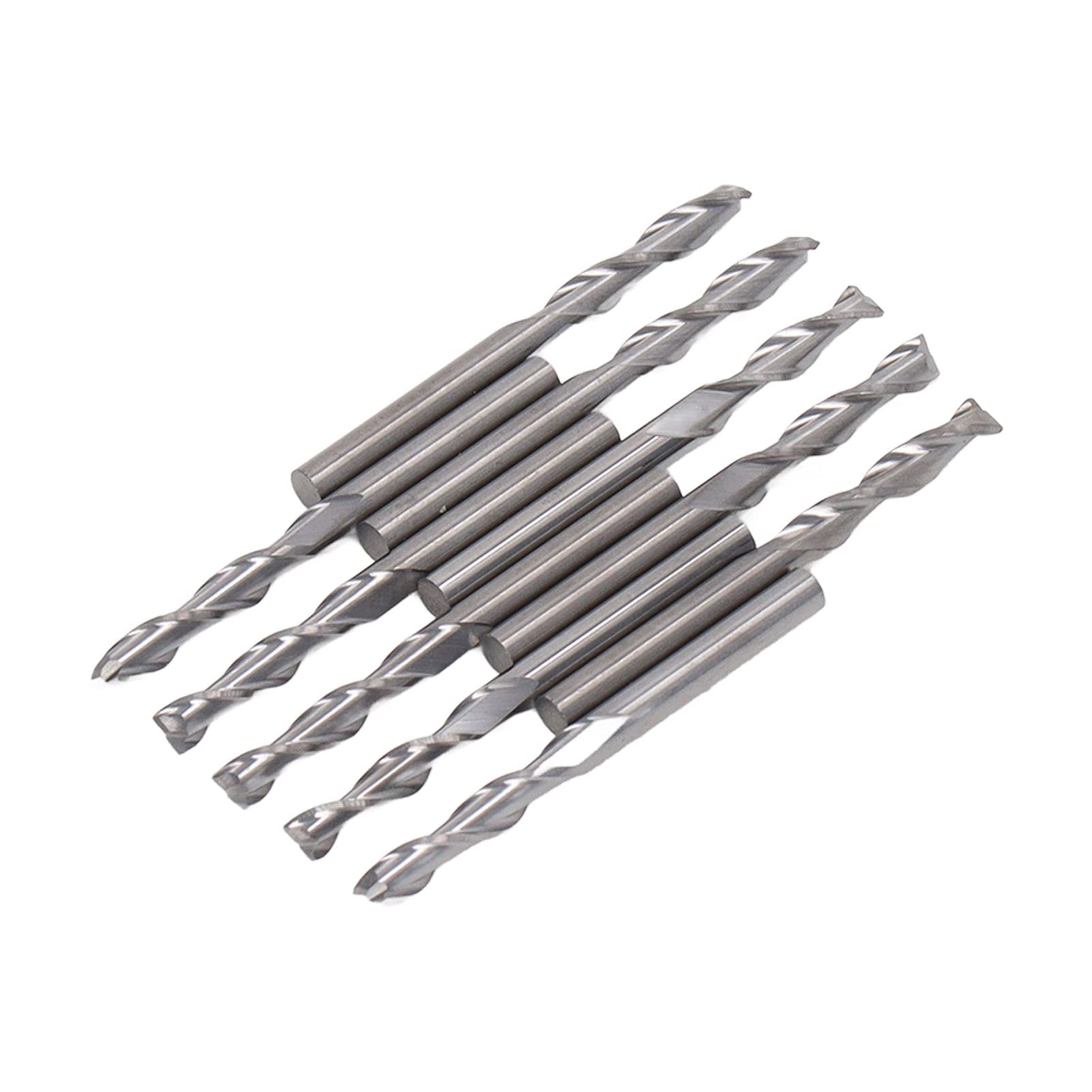 10Pcs 1/8in High Speed Steel Milling Cutter End Mill Tool Set, Flat Nose Design, Easy Installation, Sturdy for Plastic Wood Processing, High Efficiency Milling