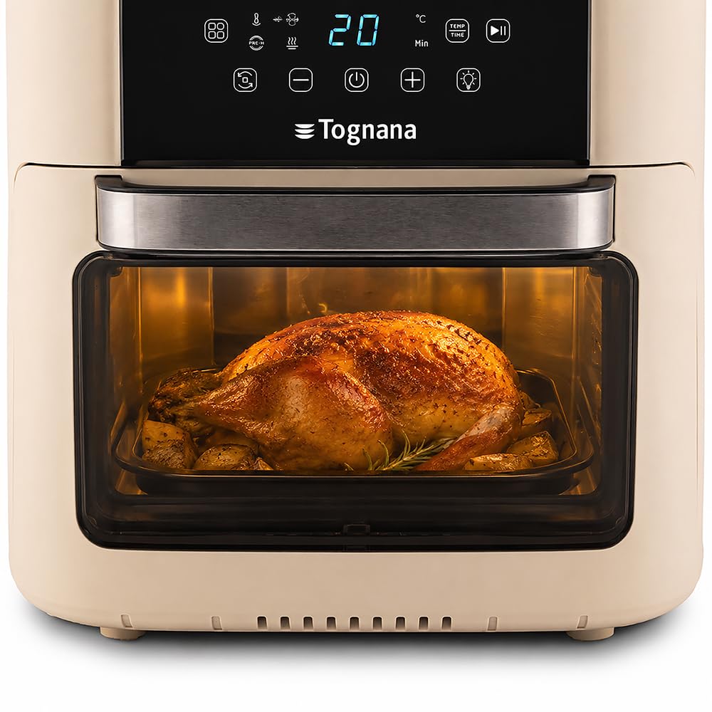 Tognana Iridea, Friggitrice e Forno ad Aria 11 L, Plastica-Acciaio Inox, Champagne