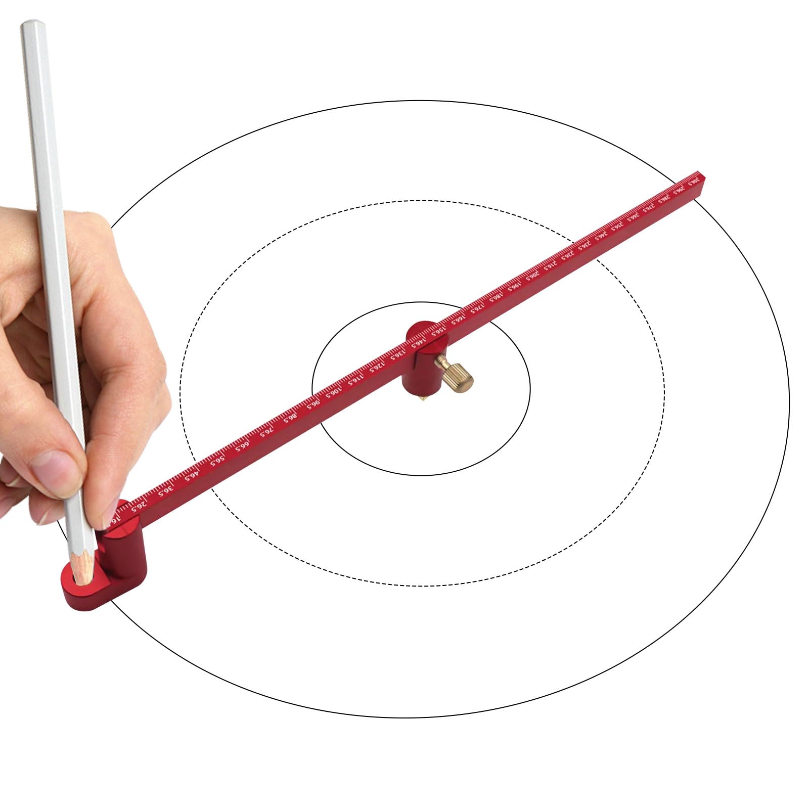 Woodworking Compass Scriber, 300mm Aluminum Alloy Scribing Circle Ruler Adjustable Circle Drawing Ruler Woodworking Scribing Gauge Circle Marking Tool