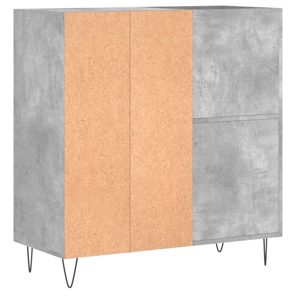 Mueble Discos Madera contrachapada Gris hormigón 84,5x38x89 cm, Estanteria CD, Mueble Tocadiscos, Mueble para Discos, Mueble para Vinilos, Mueble para Tocadiscos - 831776