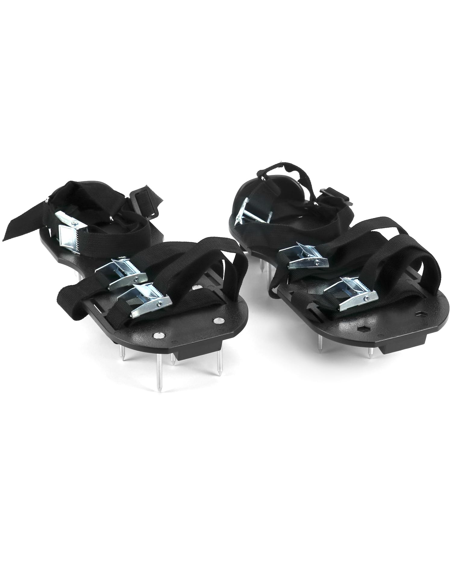 QWORK® Chaussures d'aérateur de pelouse - Base en Plastique Robuste avec Sangle à Boucle en métal et 26 Pointes Haute Performance