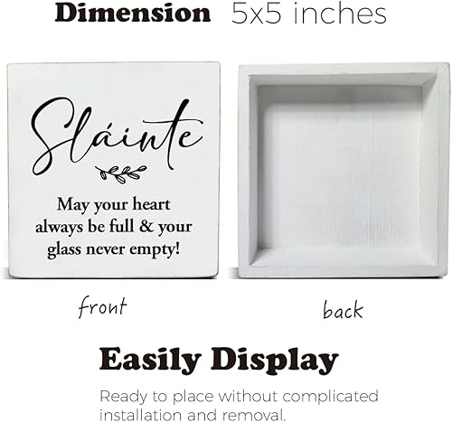Miniatura 2 de Irish Blessing May Your Heart Always Be Full - Cartel de madera con tema de Slainte, decoración del día de San Patricio, decoración del hogar y