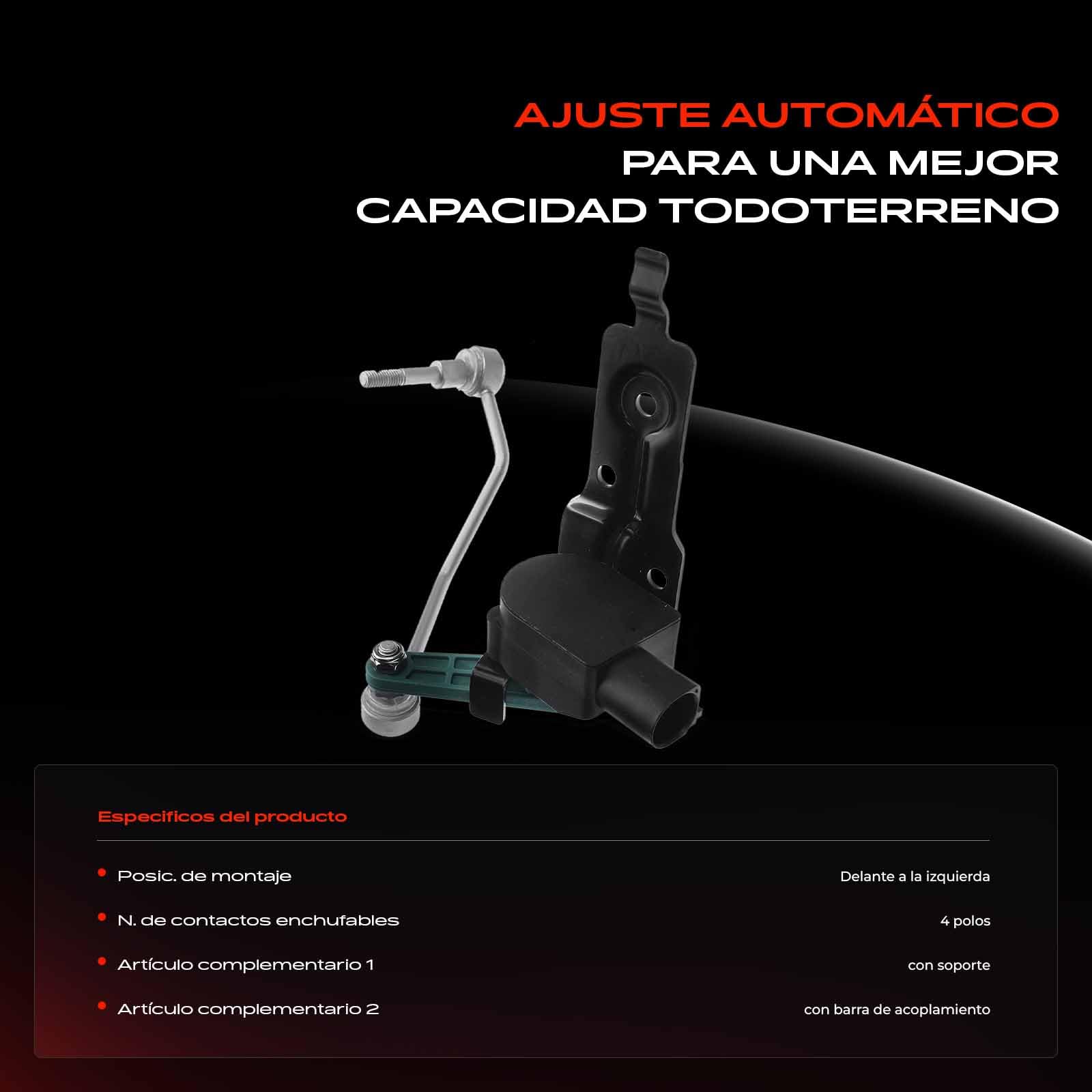 Frankberg Sensor de nivel de suspensión neumática delantero izquierdo | 4F0941285B; Compatible con: A6 Allroad 4FH, A6 4F2, A6 Avant 4F5