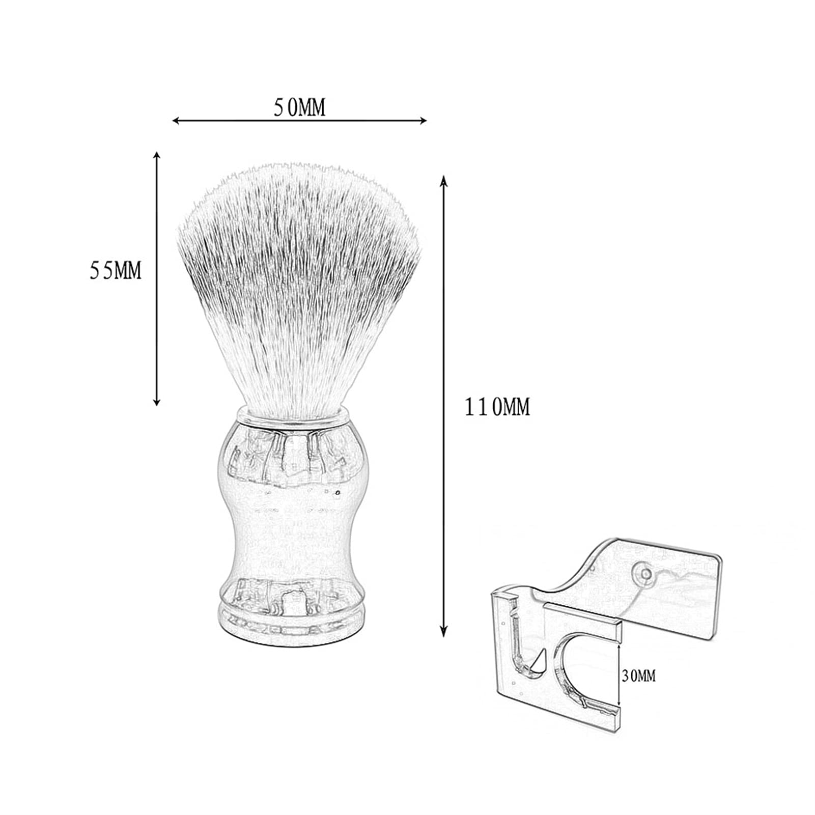 AnSafe Brocha de Afeitar Seda Artificial Barba Tazón de jabón Soporte de Cepillo de Espuma Hecho a Mano Negro Afeitado Cepillo