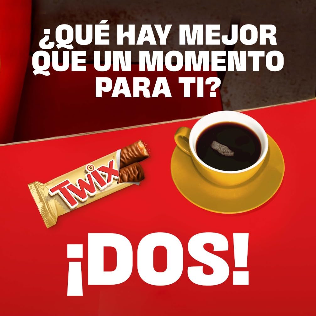 Twix, Barritas de Chocolate con Leche, Galleta y Caramelo, Pack de 5, Ideal para Calendarios de Adviento y Chocolates, 5 x 50 g