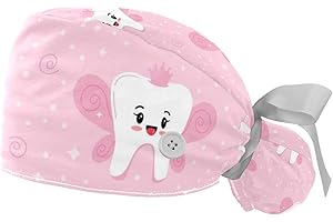 Adorable Cartoon Teeth Pattern Scrubs Cap for Healthcare Professionals