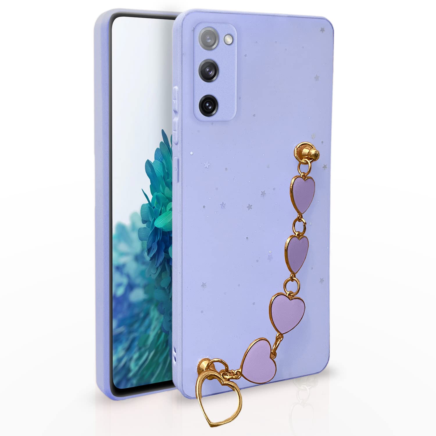 Pikkme Samsung Galaxy S20 FE / S20 FE 5G Back Cover for Girls | Heart Shaped Metal Chain Blocks | Sparkling Soft TPU | Case for Samsung Galaxy S20 FE / S20 FE 5G (Purple) (B0C2VLD63G) Amazon Price History, Amazon Price Tracker