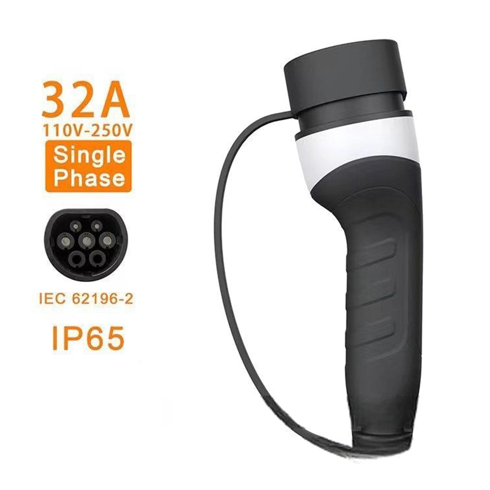 Adaptador de carga para coche eléctrico, 16 A y 32 A, con diseño simple de 2 enchufes, adecuado para entusiastas de los viajes verdes