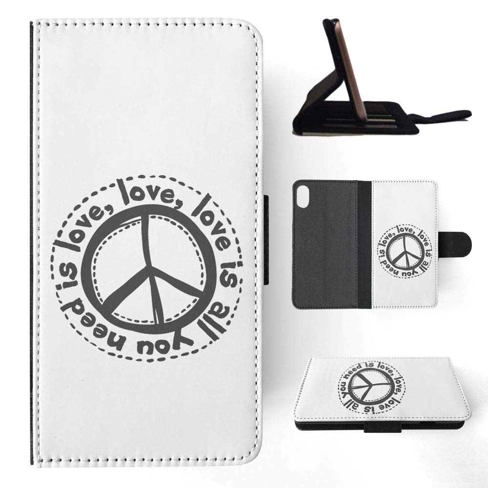 Peace Love Quotes 2 Flip Wallet Phone Case Cover for Apple iPhone XS Max