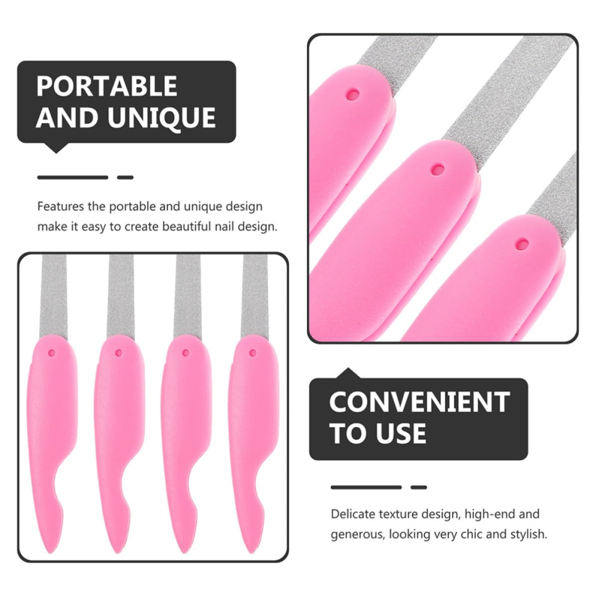 Juego de 8 Limas de Uñas Metálicas Plegables Doble Cara para Manicura en Casa o Salón, Portátil Diseño Delicado y Textura Fina para Alisar Uñas