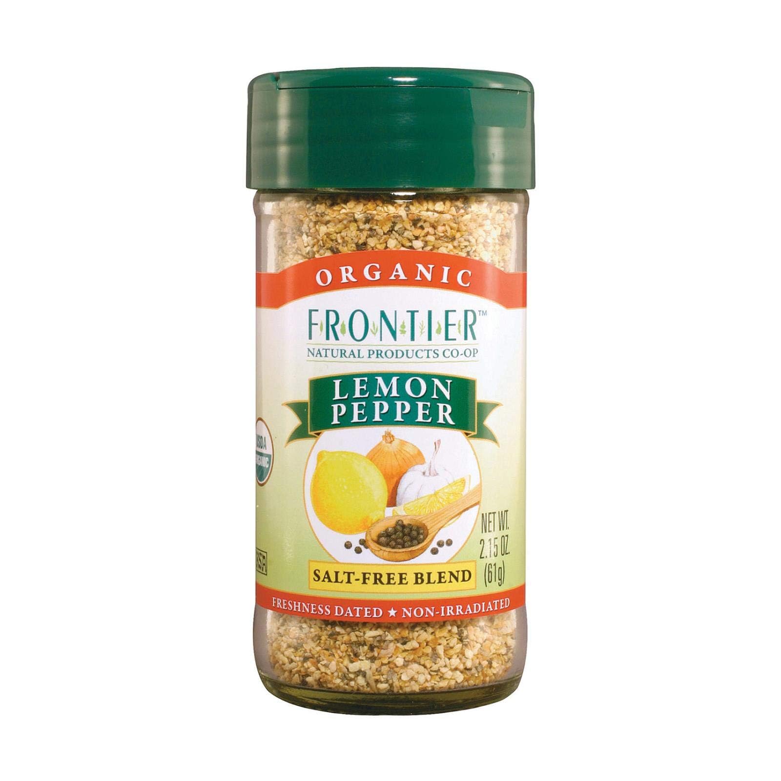 Frontier Organic Salt Free Lemon Pepper Seasoning, 2.5 Ounce - 6 per case.6