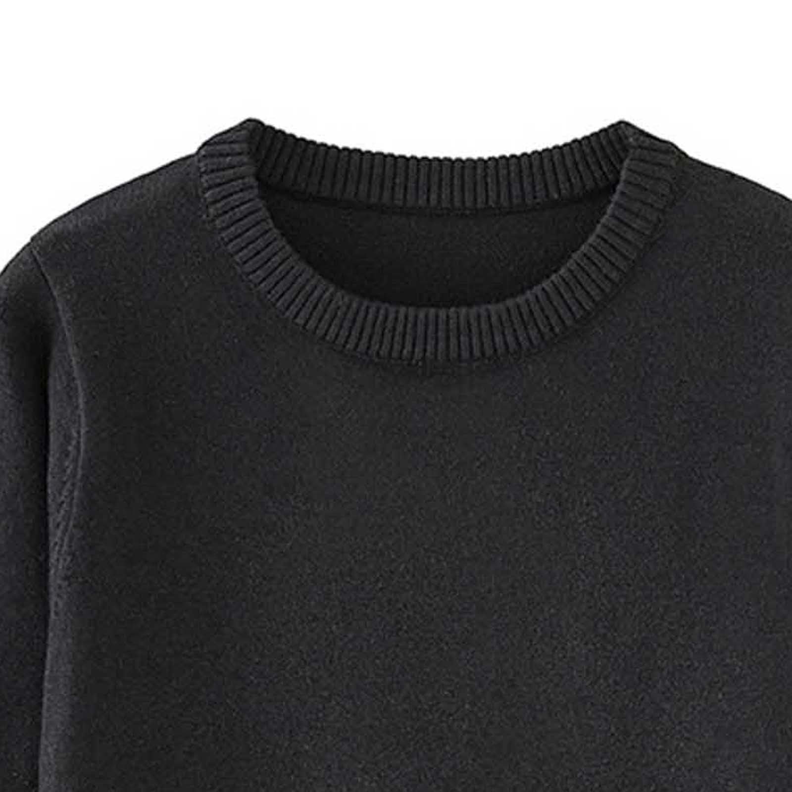 Bambini Maglione a Maglia Pullover Collo Alto Felpa in Cotone | a Manica Lunga Felpe, Leggero Comodo Tops, Scollo Rotondo Giacca, Autunno Inverno Maglietta, Casual Tinta Unita Sweatshirt