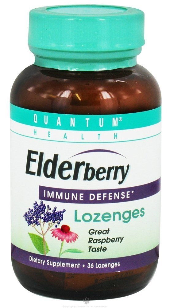 Quantum Elderberry Lozenges, 36 Raspberry Lozenges(Pack of 12)