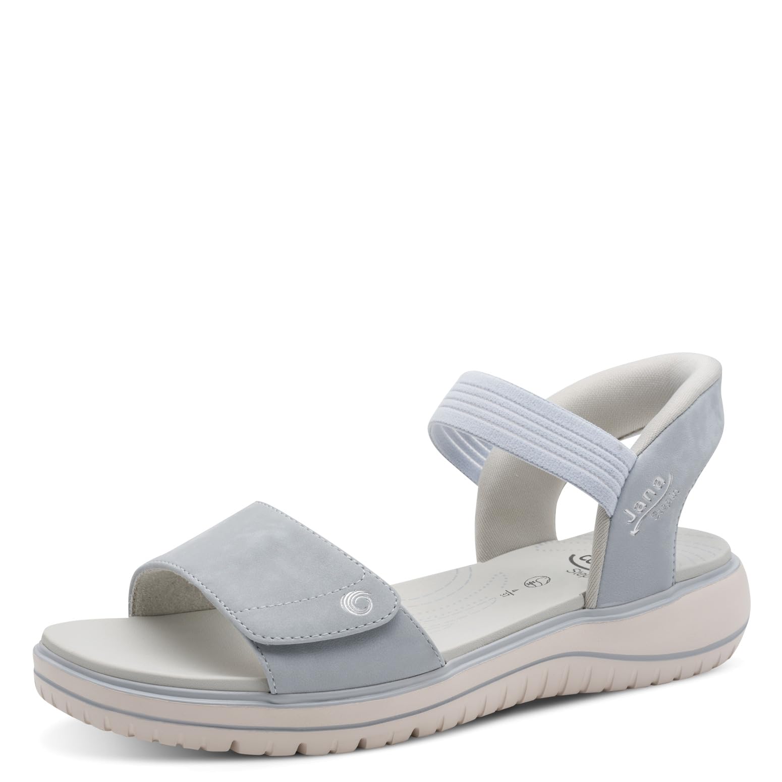 Jana Women's Wedge/Plat Sand MultiAdj+Vegan Wedge Sandals, Denim, 41 EU