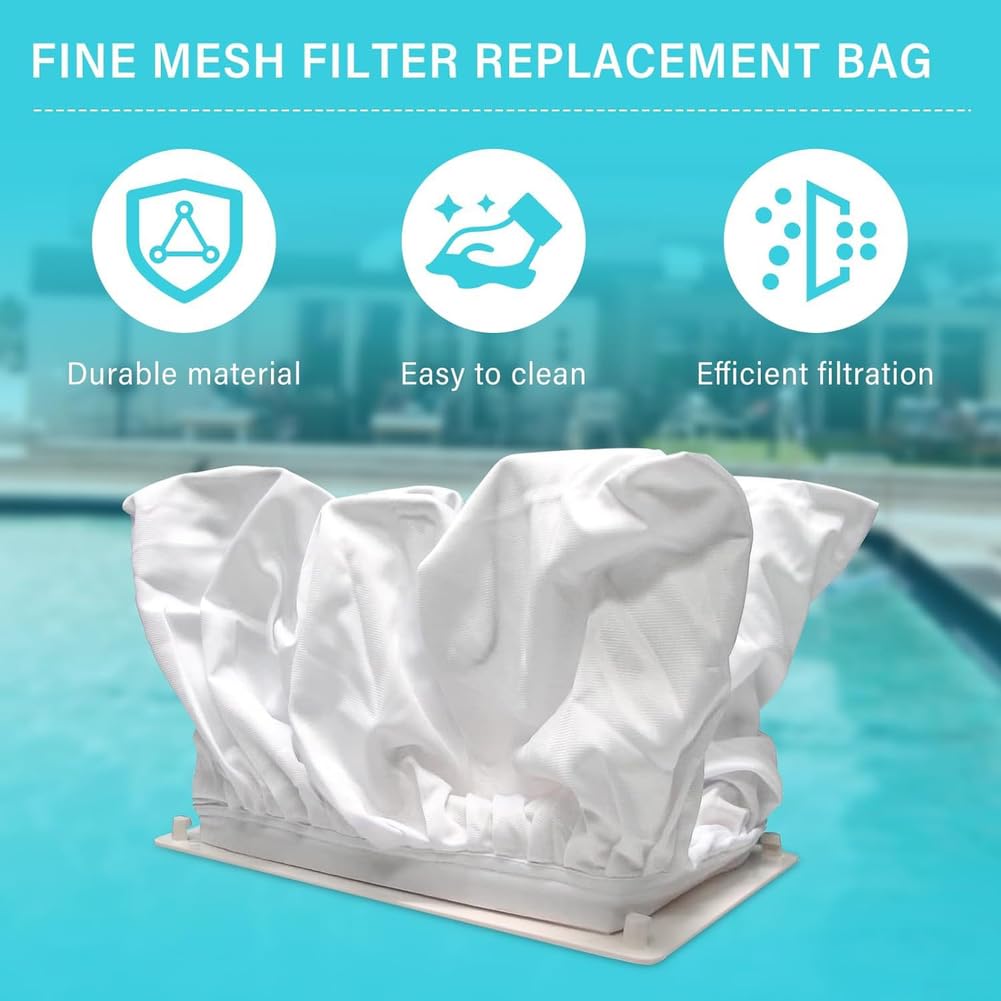 Sac filtrant fin réutilisable pour nettoyeur de piscine Aquabot modèles 8111 et 8101, pièce de rechange durable en maille de coton pour piéger la saleté et les débris pour un entretien de l'eau claire