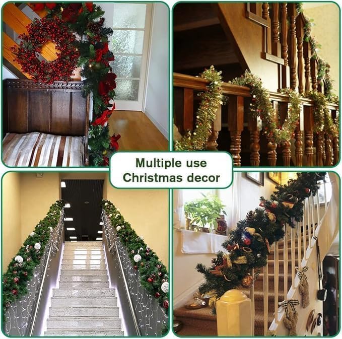 Garland for Christmas, 54 Ft Christmas Twist Garland,3 Strands Premium Quality Artificial Vine Soft Greenery Decoration