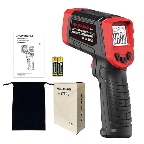 MUFASHA Termómetro infrarrojo pistola de temperatura láser termómetro de alta temperatura con pantalla LCD pirómetro industrial sin contacto