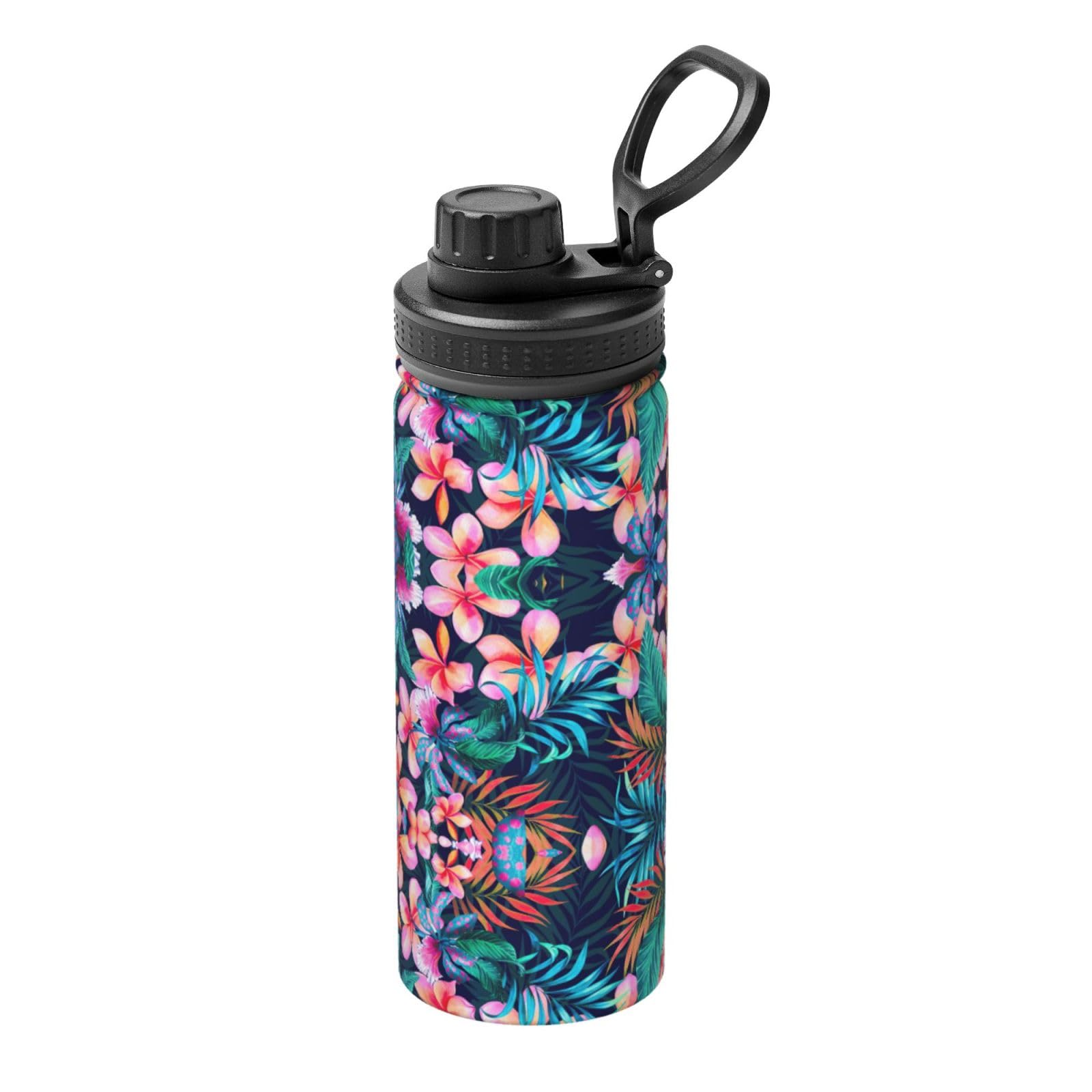 Kfjghhl Insulated Stainless Tropical Flowers Steel Water Bottle For Sport Gym Travel Leak Camping Hiking Hydration