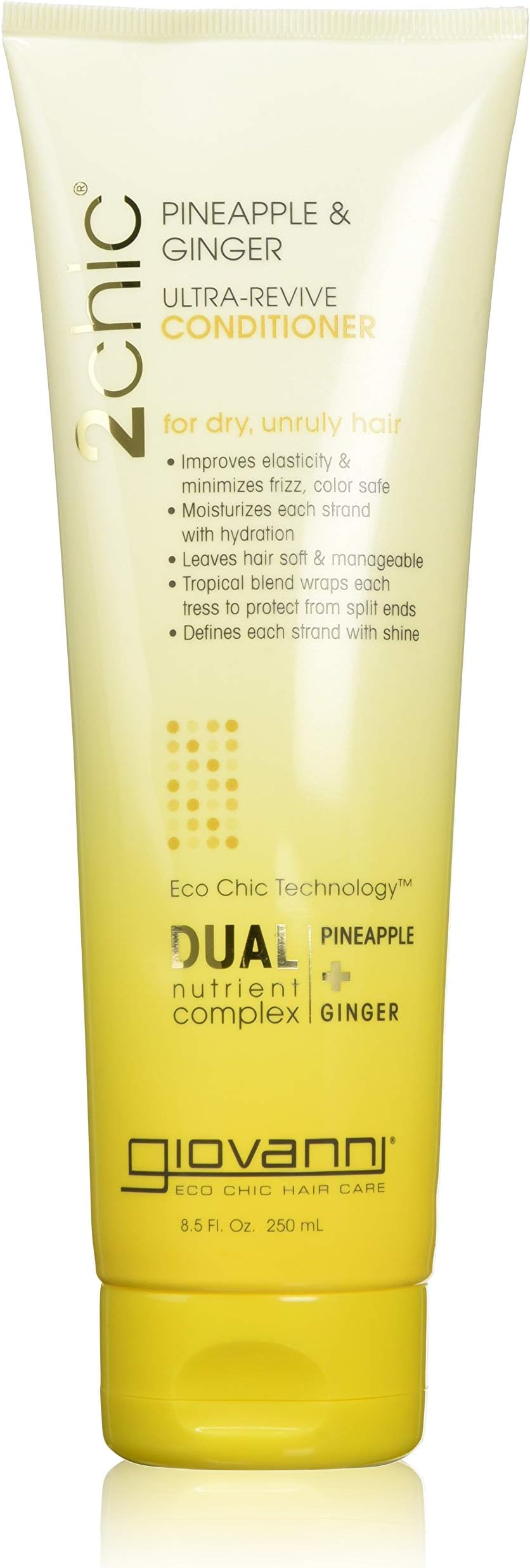 2chic Ultra-Revive Conditioner - Moisturizing Conditioner with Pineapple & Ginger, Coconut, Guava, & Aloe Vera Helps Dry Unruly Hair, Paraben Free, Color Safe - 8.5 oz