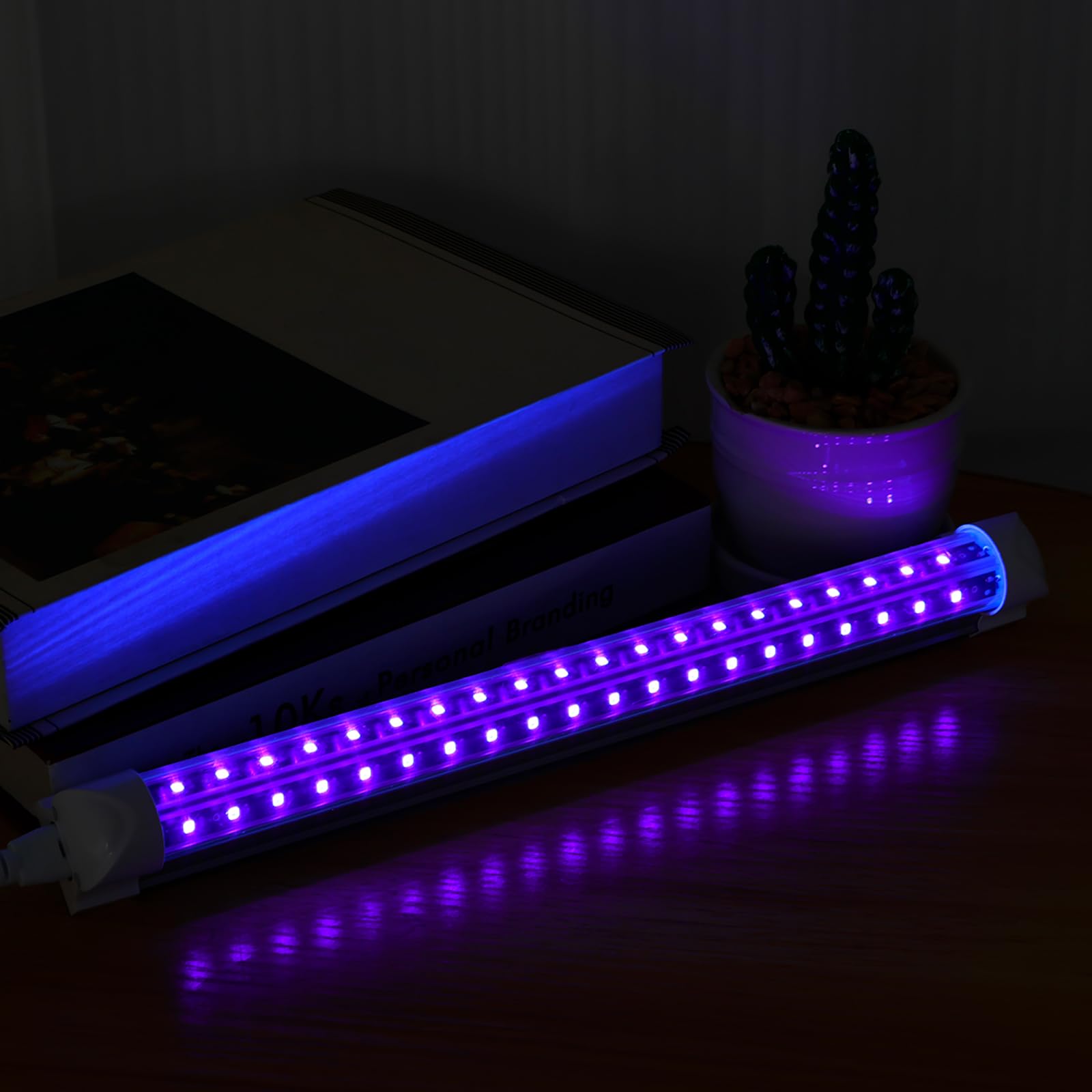 Ghshanog White Uv Led Black Light,10W Usb Ultraviolet Light Bar,Portable Party Lamp Glow In The Dark,385-400Nm Black Lamp Fixture Bright Fun For Fluorescent Poster Glow Party Halloween Christmas Decor