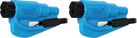 RESQME GBO-RQM-BLAU Herramienta Rompecristales, Azul, 1 Unidad (Paquete de 2)