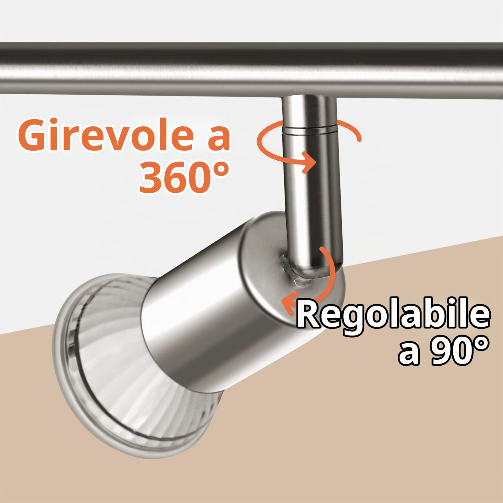 wowatt Lampada da Soffitto Moderna Faretti da Soffitto a LED Plafoniera Camera Letto Bagno Lampadario Cucina Luce Spot Orientabili Lampada da Salotto 6 Luci GU10 Bianco Caldo 5W 420LM RA82 IP20 | Lampadario Faretti Orientabili Cromati, Binario Lampada LED