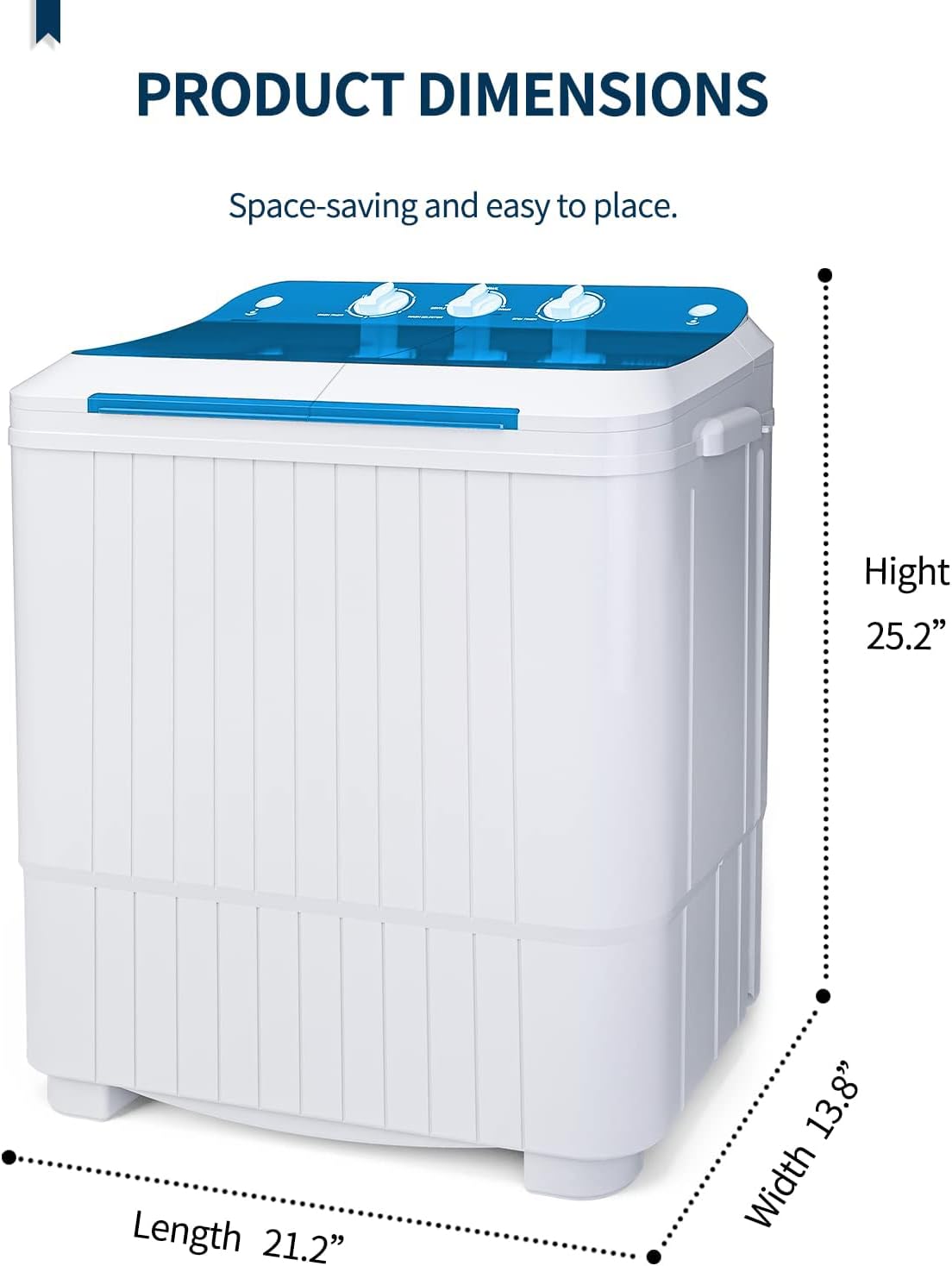 Buy Portable Washing Machine, Anpuce 16lbs Capacity Compact Twin Tub