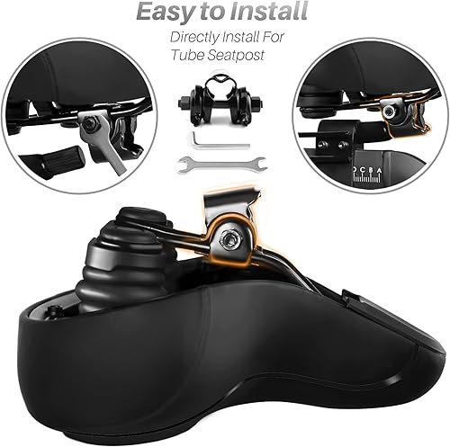 Vista 22 de Asiento de bicicleta de gran tamaño para bicicleta Peloton y bicicleta +, cómodo cojín de asiento compatible con bicicletas de Peloton, carretera