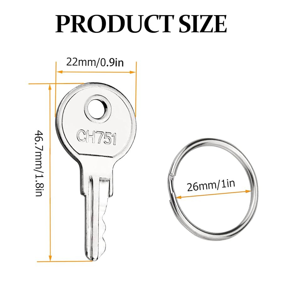 Universal CH751 Replacement Keys, 5 Pcs RV Keys CH751 Key, For Camper Door, Rv Storage Locks, Campers Storage Cabinets, Door Lock T-Handles, Locks Carts Shells, Tool Boxes