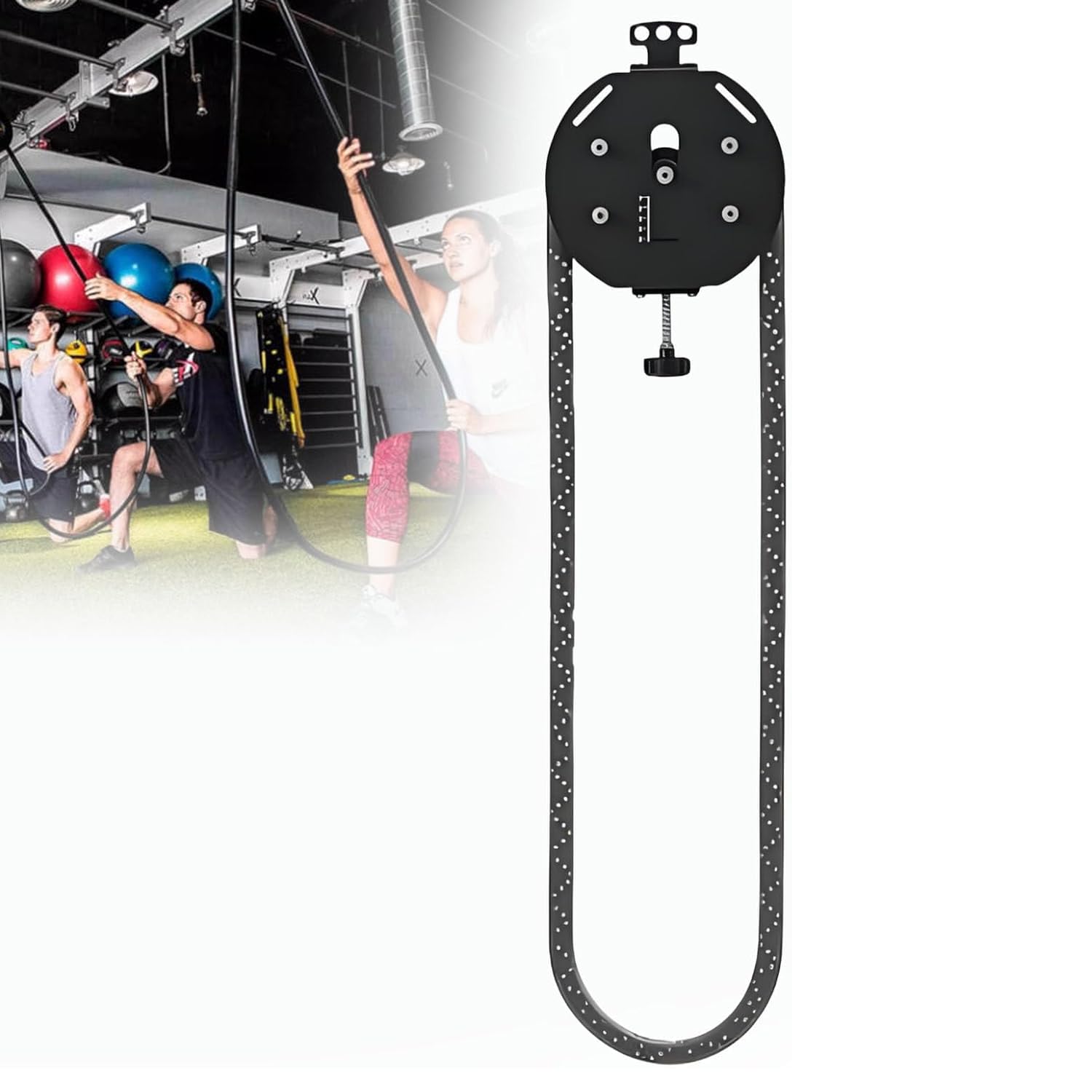 Tirador De Cuerda De Polea, Entrenador Sin Fin, con Resistencia Ajustable hasta 30 Kg, Cuerda De Nylon De Circuito Cerrado De 4m, para Entrenamiento De Cuerpo Completo