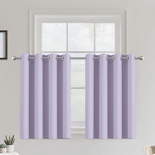 Miniatura 199 de COSVIYA Cortinas 100% opacas para dormitorio con forro negro, bloqueo de luz completa, aislamiento térmico y ojales, tratamiento de ventana de 54