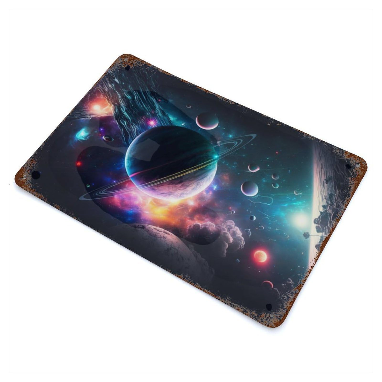 A Dance of Planets Stars Vintage Metal Tin Sign 11.8"x7.9", Ideal for Cafe, Home Bar And Lounge Decor