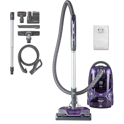 Kenmore 600 Series Pet Friendly Lightweight Bagged Canister Vacuum with Pet PowerMate, Pop-N-Go Brush, 2 Motors, HEPA Filter, Aluminum Telescoping Wand, Retractable Cord and 4 Cleaning Tools, Purple
