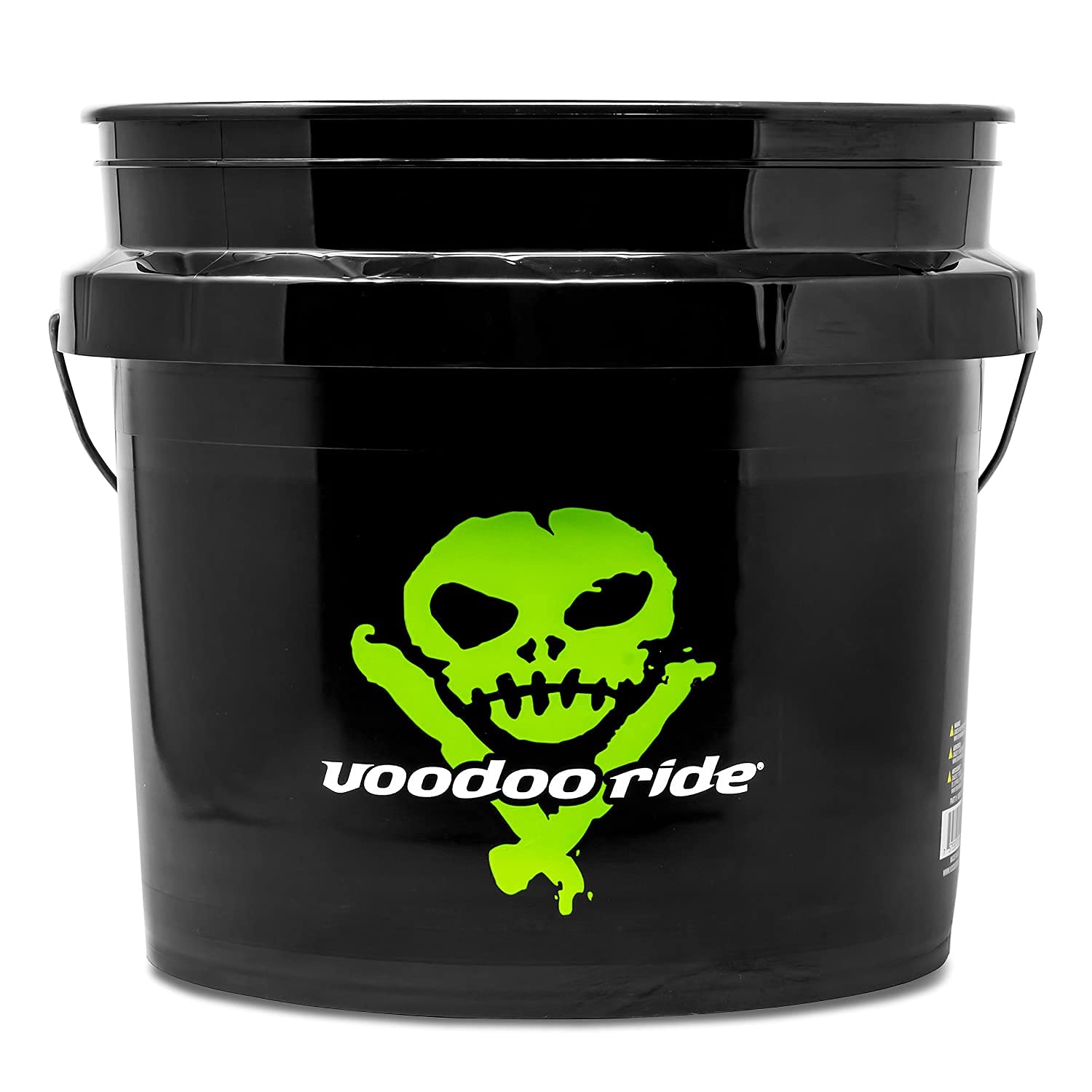 detailmate Kit de lavage de voiture : seau de lavage Voodoo Ride 3,5 gallons (13 L) noir avec insert de seau de lavage Detail Guardz Dirt Lock Turquoise pour un lavage à la main sans rayures.
