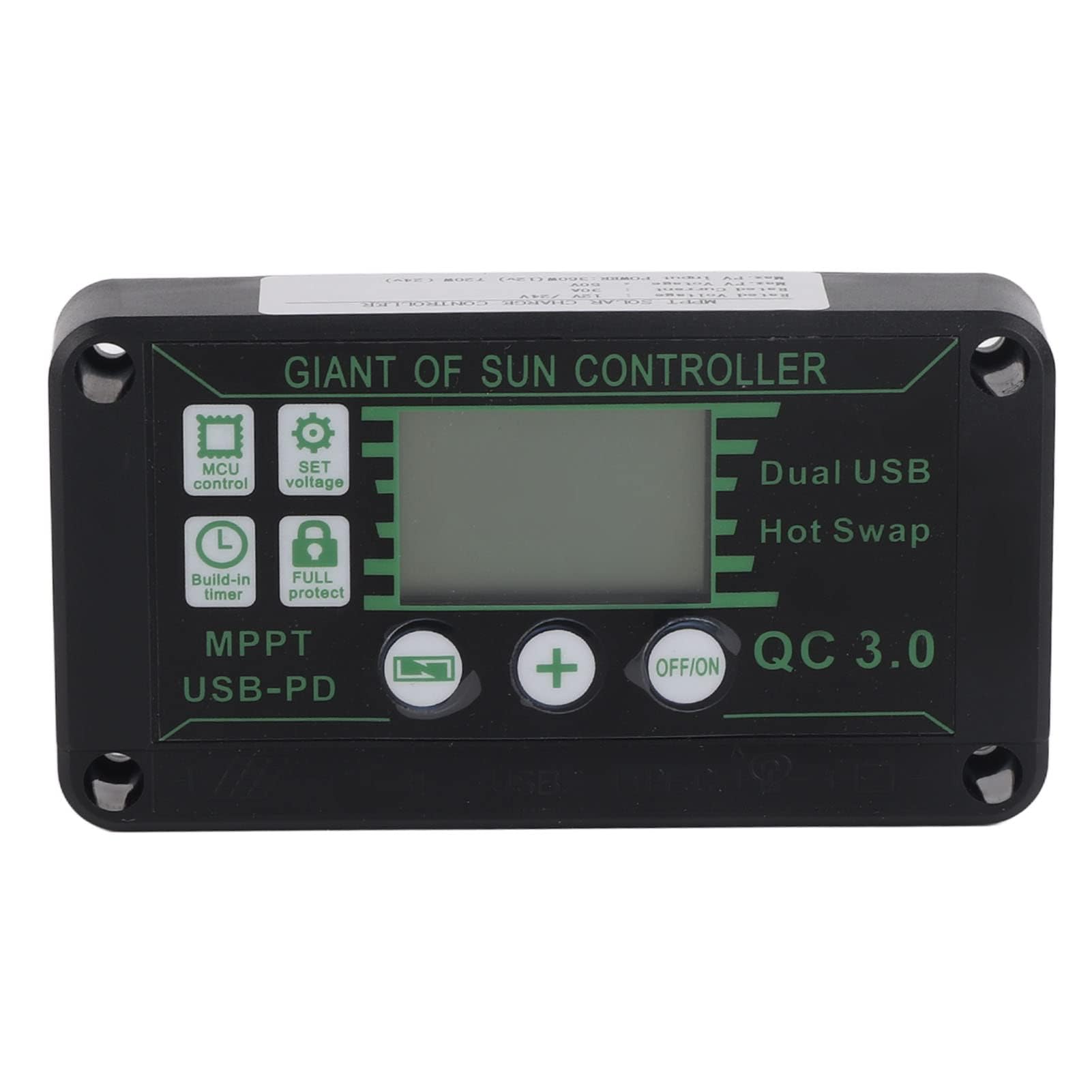 HERCHR Chargeur De Batterie Solaire 50W 30a, Panneau Solaire De Contrôleur De Chargeur De Panneau Solaire 12V 24V pour Camion De Remorque De Camping-Car Marin De Bateau De Voiture