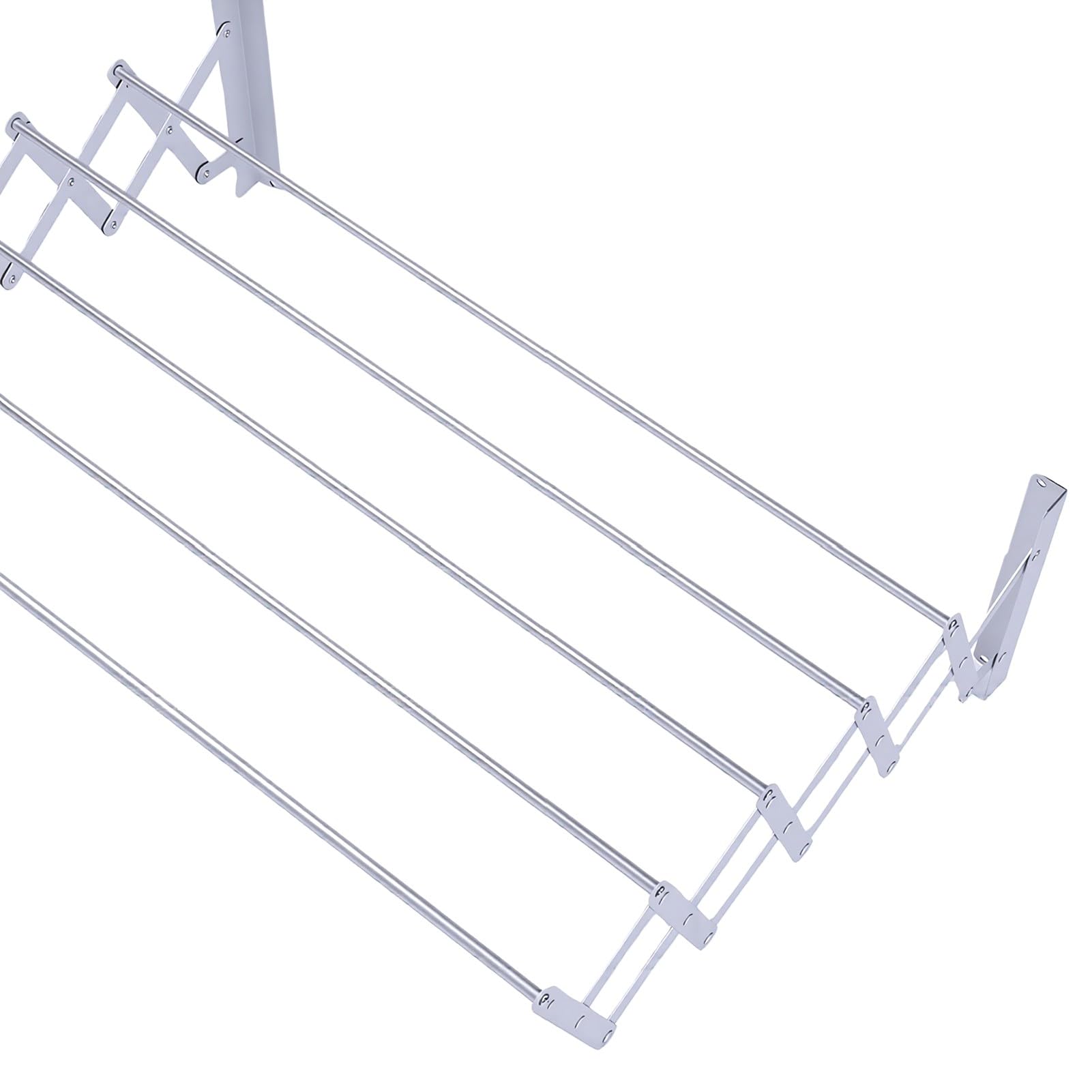 Brrnoo Portasciugamani da Parete Pieghevole, Stendibiancheria Muro | Antiruggine in Alluminio, per Bagno Balcone Lavanderia, Aste Espandibili per Asciugamani e jeans.