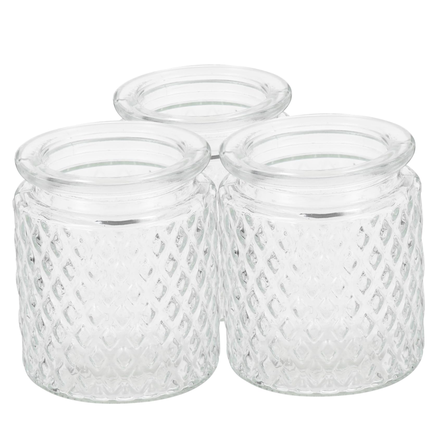 Gatuida Barattoli in Vetro Trasparente per Candele 280ml, Set da 3 Contenitori Artigianali da Tavolo, Decorazione Romantica per Camera da Letto, Soggiorno e Bar, Resistente