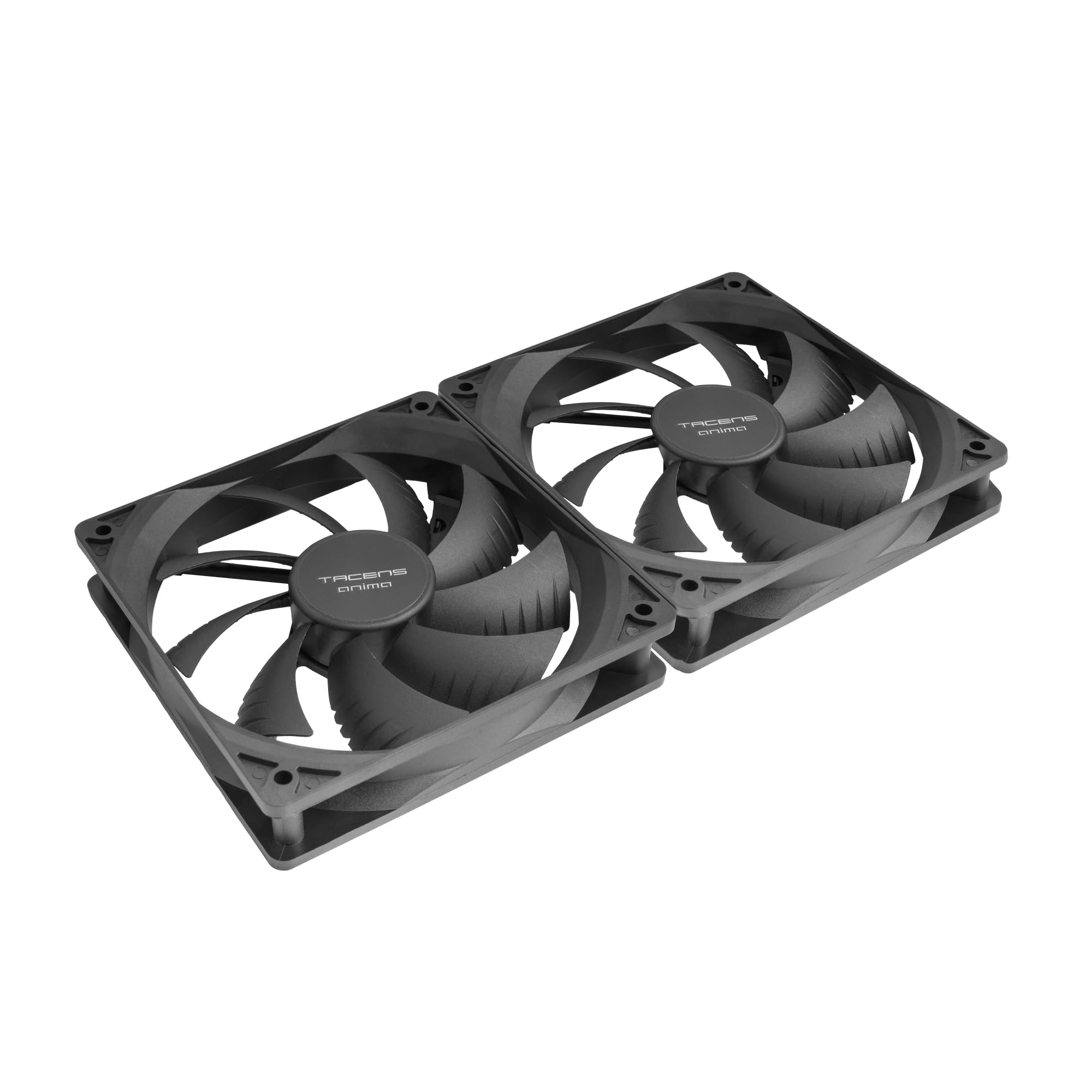 Tacens Anima AF12X2, Kit 2x Ventole 120mm, Funzionamento Ultra Silenzioso, Cuscinetti FLUXUS, Flusso d’Aria Ottimizzato, Struttura Rinforzata Anti-Vibrazione, Prestazioni Termiche Efficienti, Nero