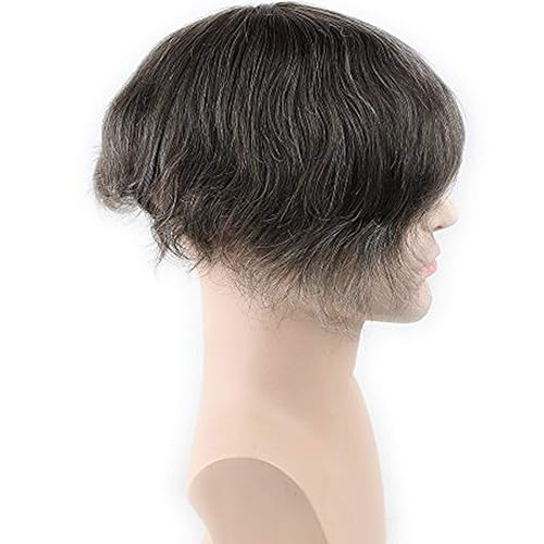 Miniatura 9 de Voloria Cabello humano real encaje francés con piel fina de poliuretano piezas de pelo para hombre color 4