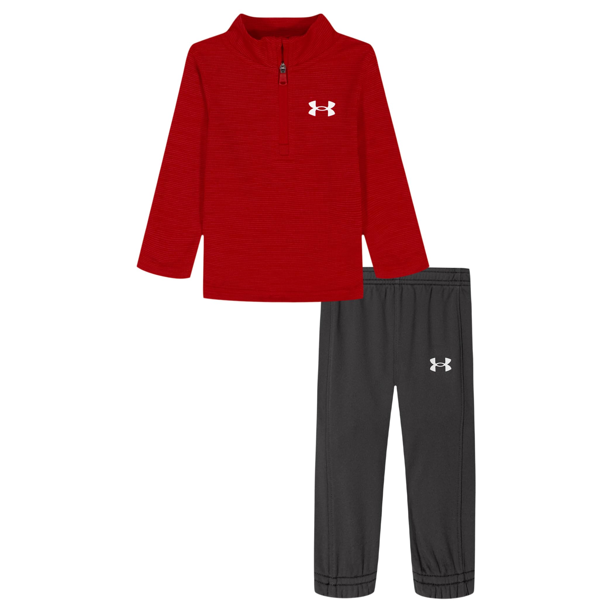 Under Armour Boys' Quarter Zip Pullover Top and Pants Set, Lightweight &amp; Relaxed Fit