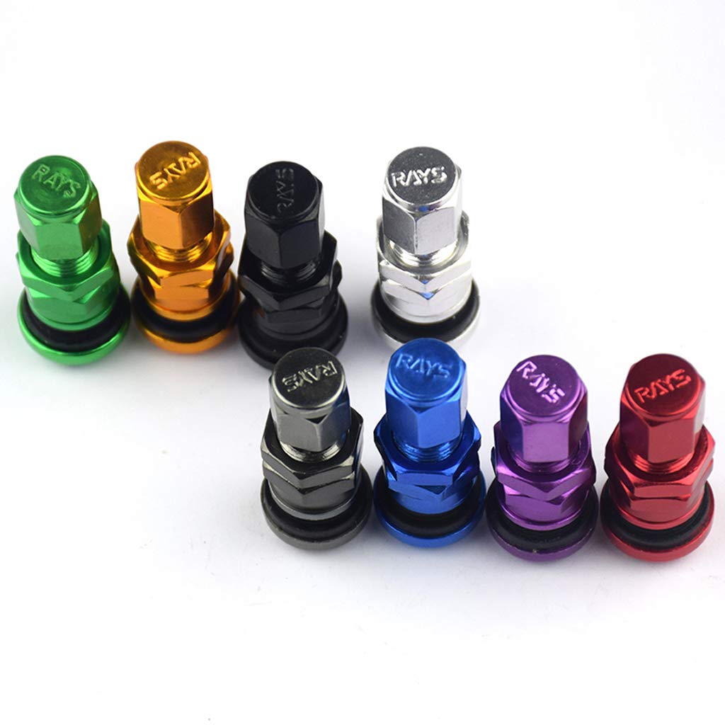 10 Satz von 4 x Aluminium Bolt-In Auto Tubeless Rad Reifen Ventil Vorbau Mit Staubkappe Schwarz